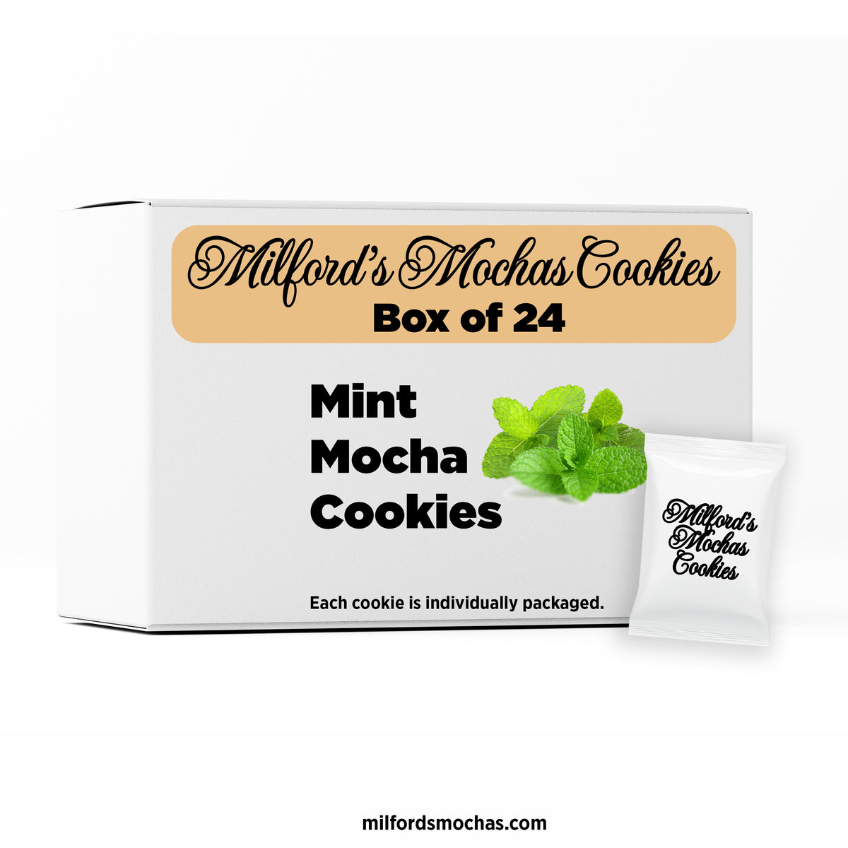 Box of 24 Packaged Mint Mocha Cookies